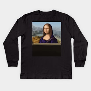 Leonardo da Vinci & Mona Lisa Kids Long Sleeve T-Shirt